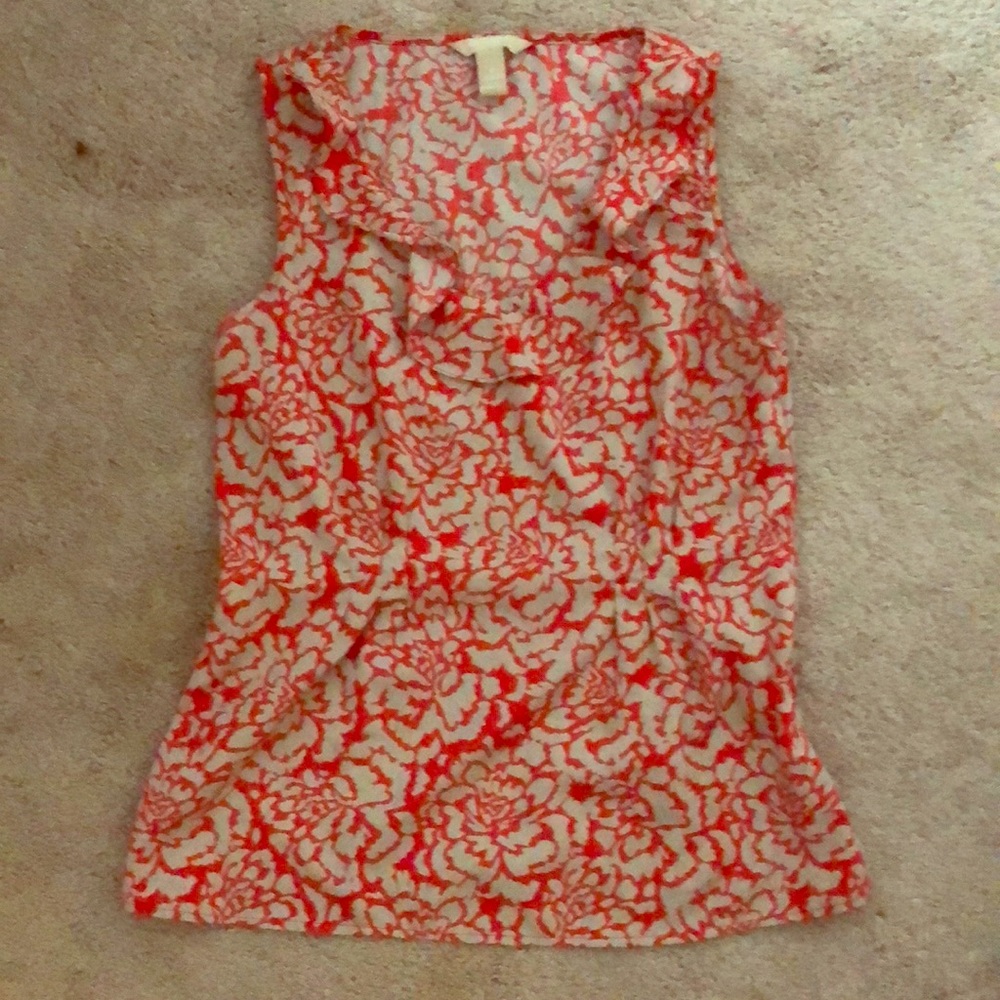 Red and great cute ruffled top